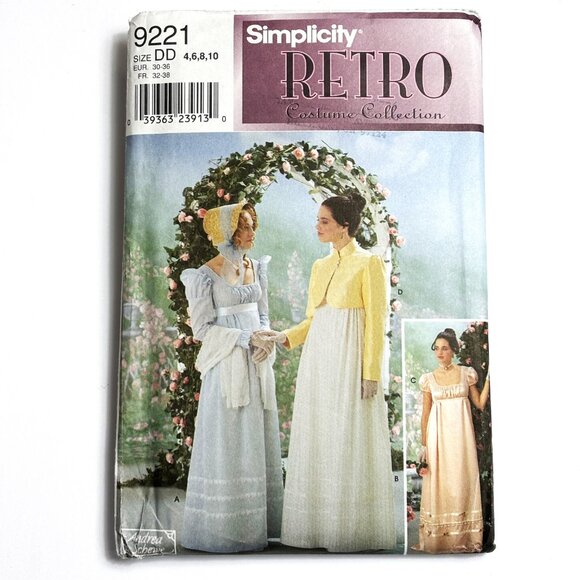 Simplicity #9221 Regency Titantic Empire Waist Dress Pattern Sz 4-- 18 - Picture 2 of 10